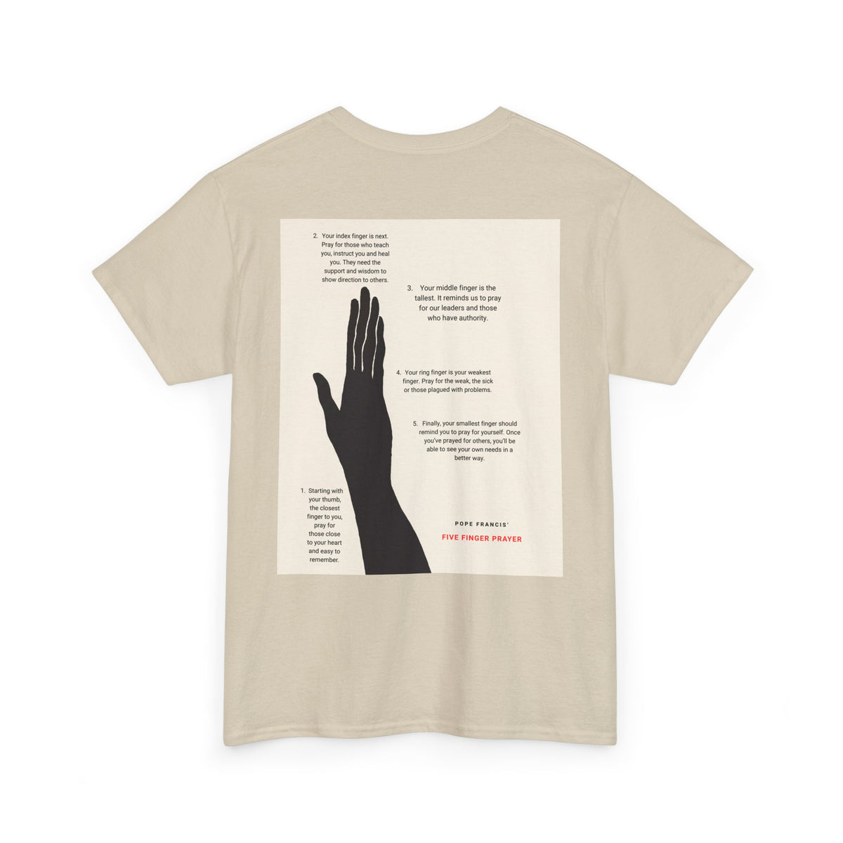 Five Finger Prayer T-Shirt — Christian Prayer Graphic Tee | Catholic Faith Shirt