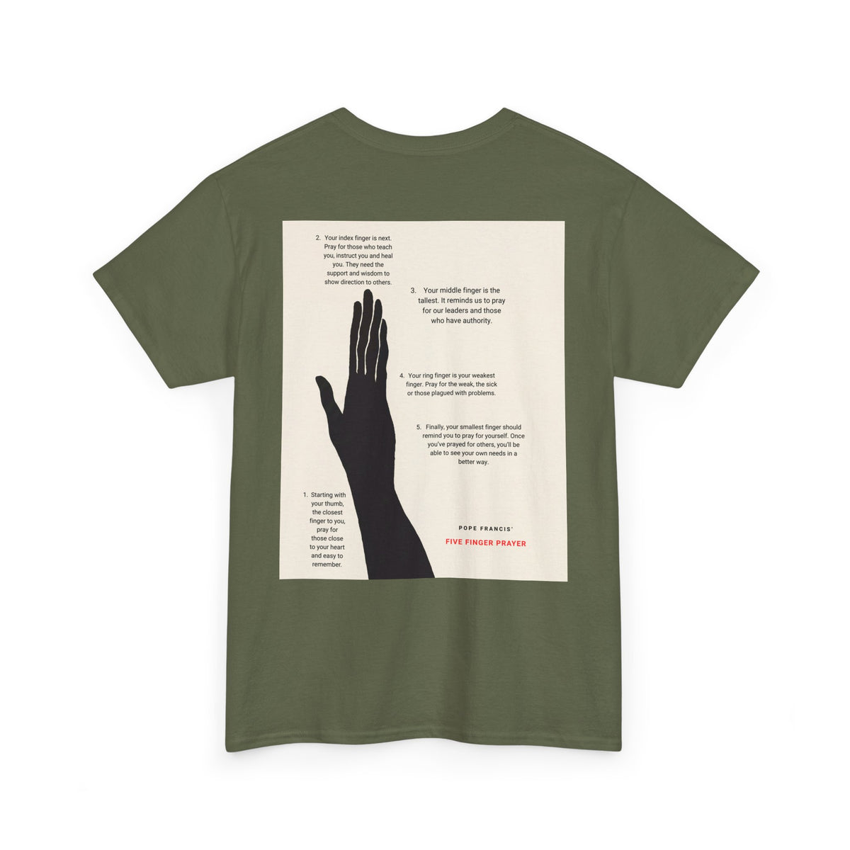 Five Finger Prayer T-Shirt — Christian Prayer Graphic Tee | Catholic Faith Shirt