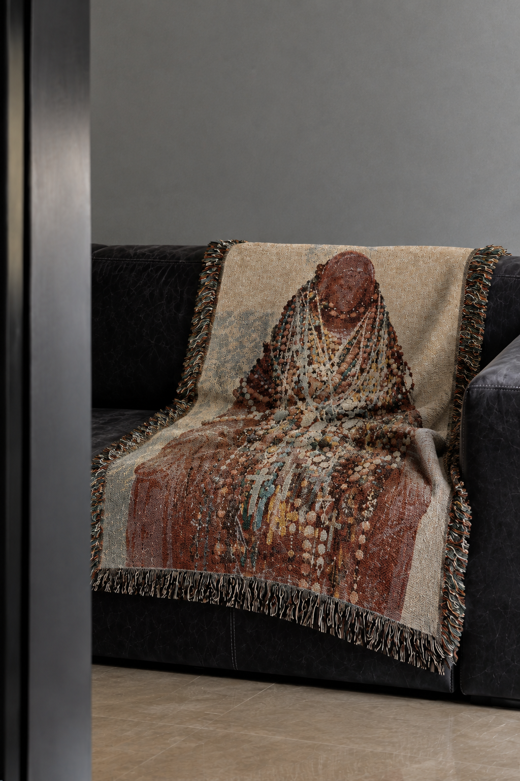 Virgin Mary Woven Blanket Wall Tapestry — Catholic Rosary Art