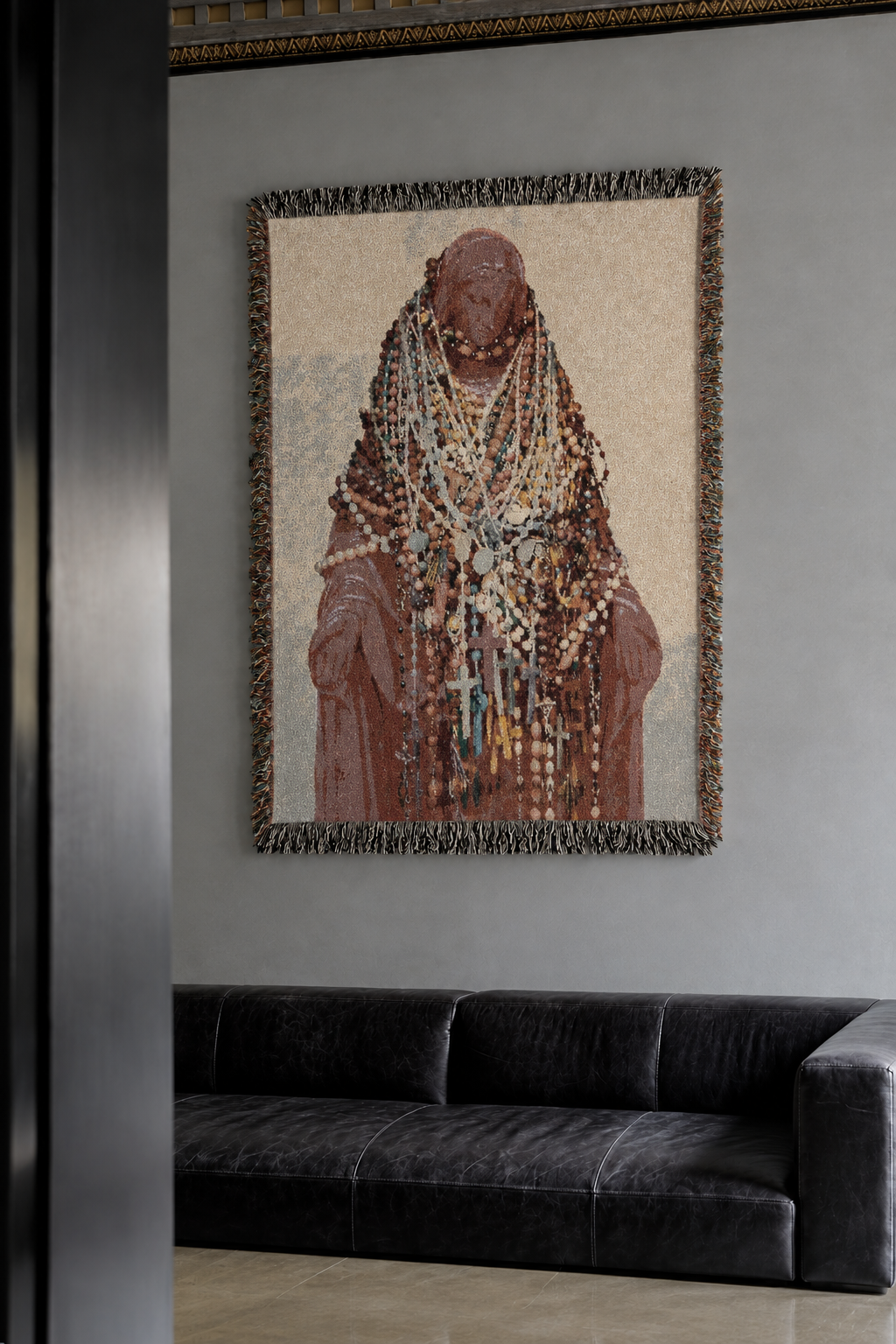 Virgin Mary Woven Blanket Wall Tapestry — Catholic Rosary Art